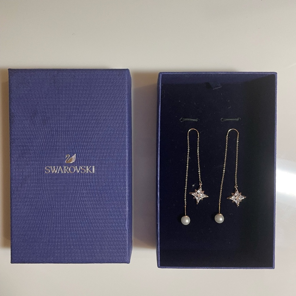 Swarovski Drop Earrings in Rose Gold
